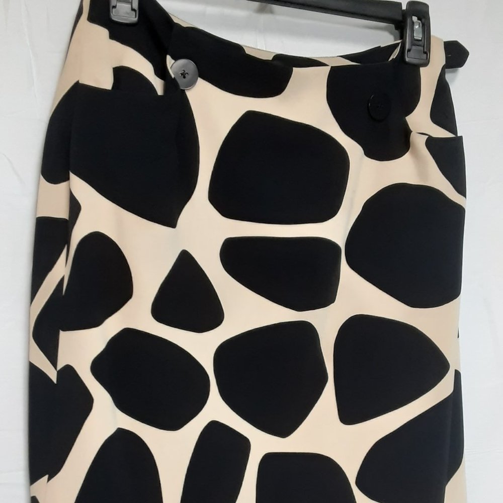 Studio G Black and Khaki Print Skirt